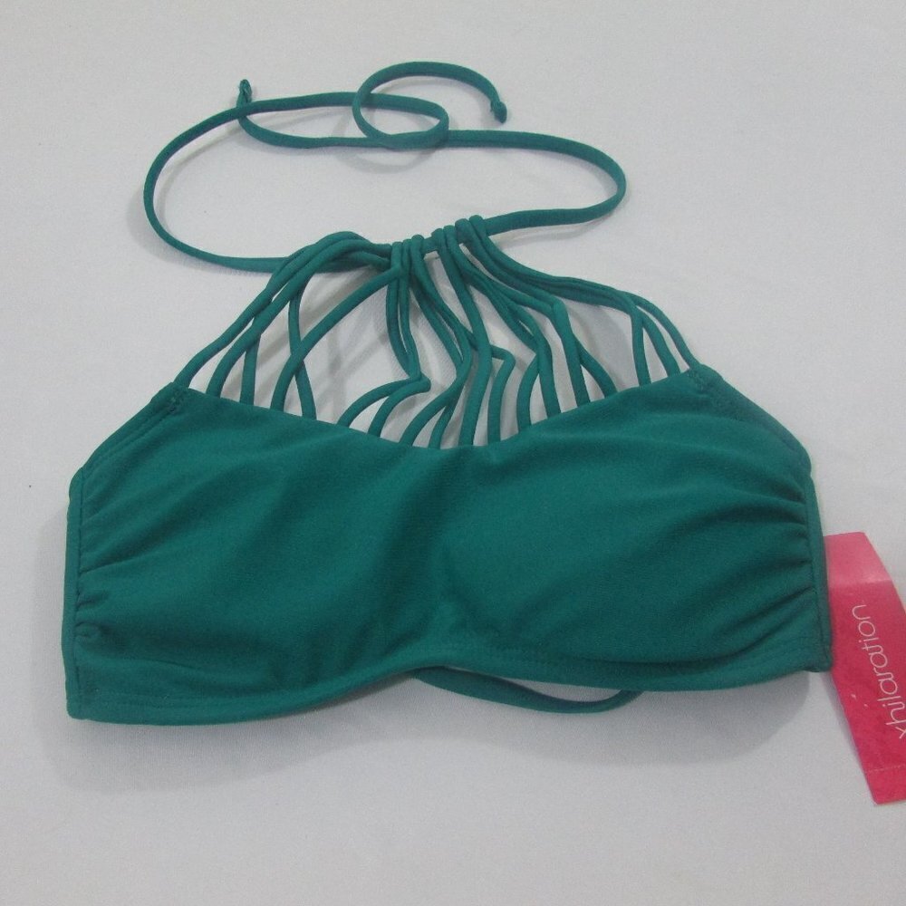 Xhilaration Swim Top Womens XS Teal Green Strappy